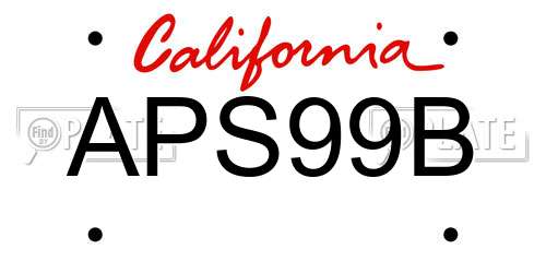 APS99B California License Plate
