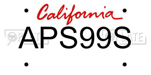 APS99S California License Plate