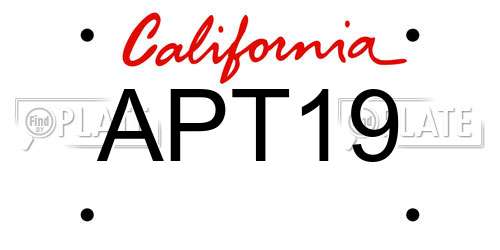 APT19 California License Plate