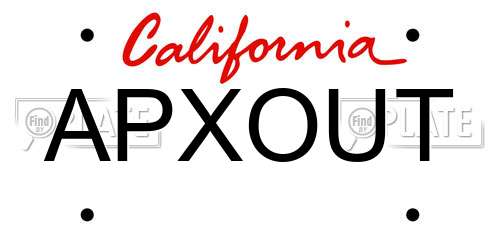 APXOUT California License Plate