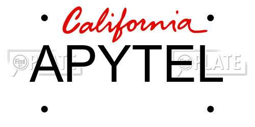 APYTEL California License Plate