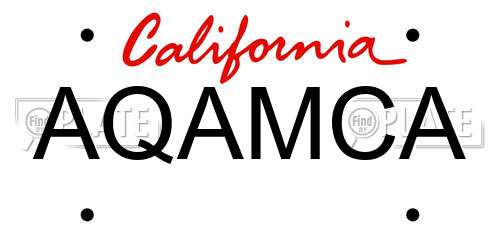 AQAMCA California License Plate