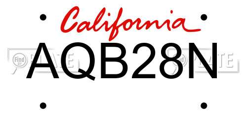 AQB28N California License Plate