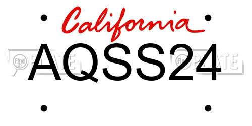 AQSS24 California License Plate