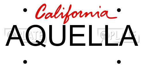AQUELLA California License Plate