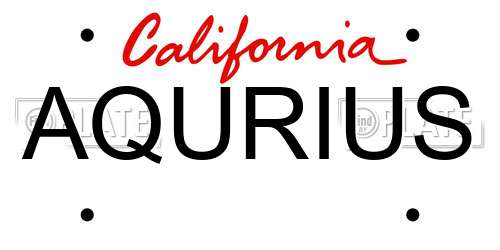 AQURIUS California License Plate