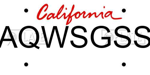 AQWSGSS California License Plate
