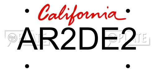 AR2DE2 California License Plate