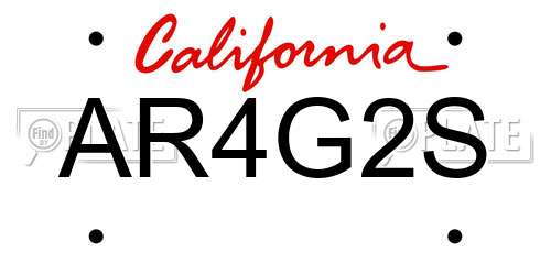 AR4G2S California License Plate