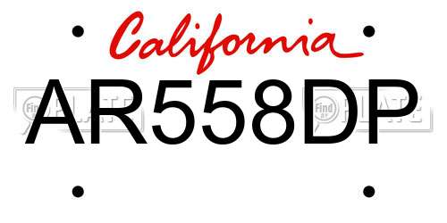 AR558DP California License Plate