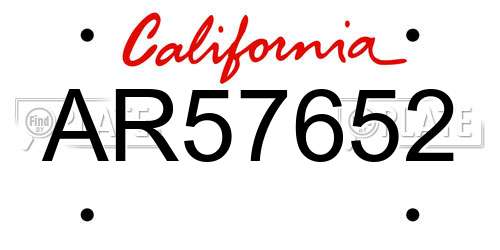 AR57652 California License Plate