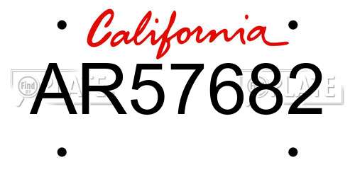 AR57682 California License Plate
