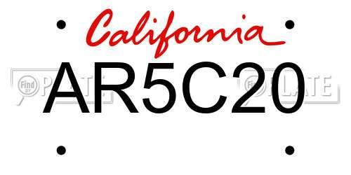 AR5C20 California License Plate