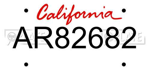 AR82682 California License Plate