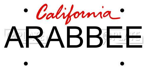 ARABBEE California License Plate