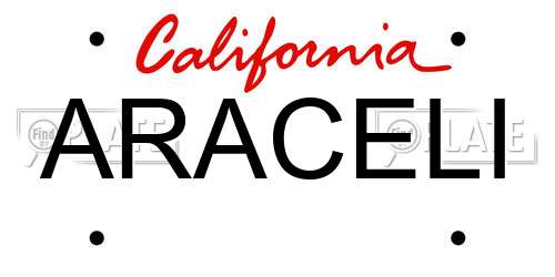 ARACELI California License Plate