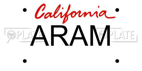 ARAM California License Plate