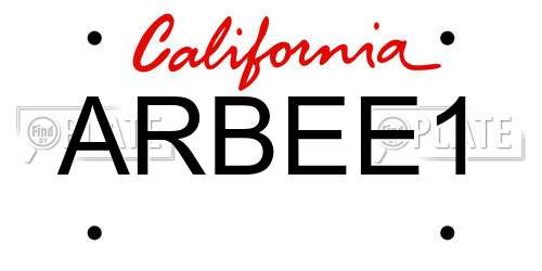 ARBEE1 California License Plate