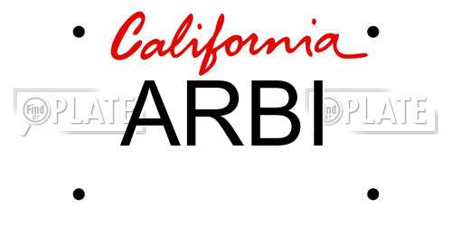 ARBI California License Plate