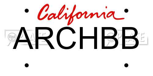 ARCHBB California License Plate