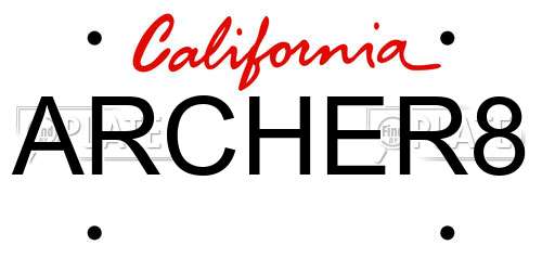 ARCHER8 California License Plate