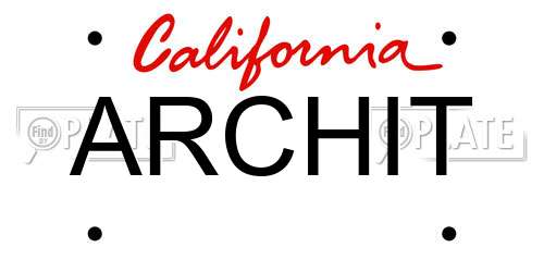 ARCHIT California License Plate