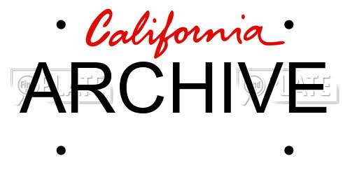 ARCHIVE California License Plate