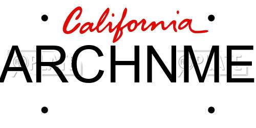 ARCHNME California License Plate