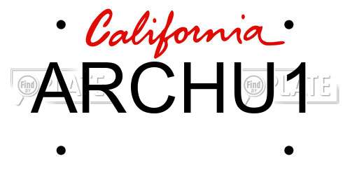 ARCHU1 California License Plate