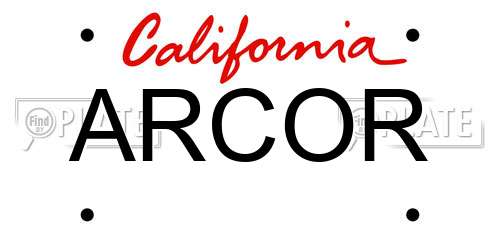 ARCOR California License Plate