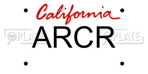 ARCR California License Plate