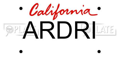 ARDRI California License Plate