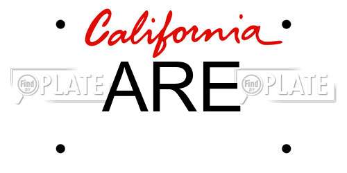 ARE California License Plate