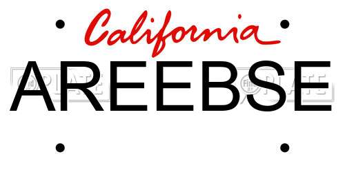 AREEBSE California License Plate
