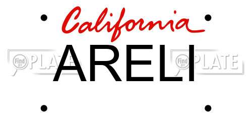 ARELI California License Plate