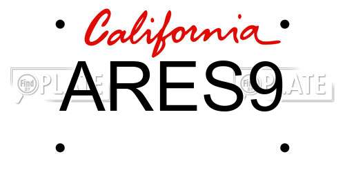 ARES9 California License Plate