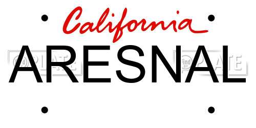 ARESNAL California License Plate