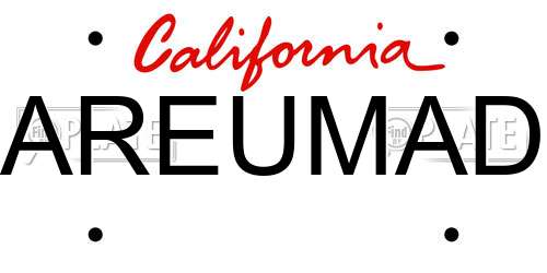 AREUMAD California License Plate