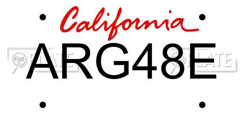 ARG48E California License Plate