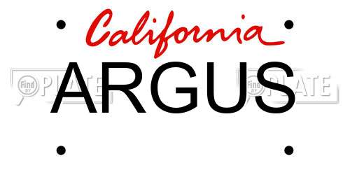 ARGUS California License Plate