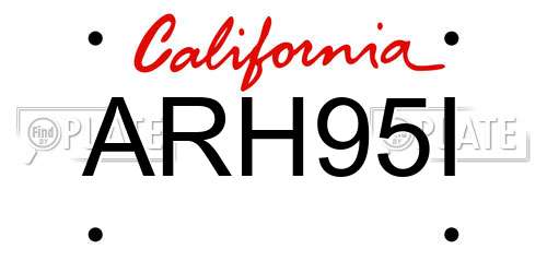 ARH95I California License Plate