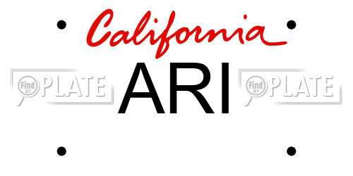 ARI California License Plate