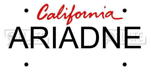 ARIADNE California License Plate