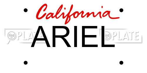ARIEL California License Plate