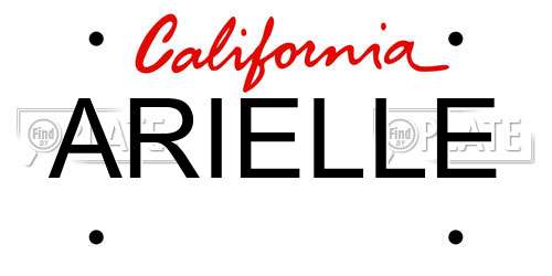 ARIELLE California License Plate