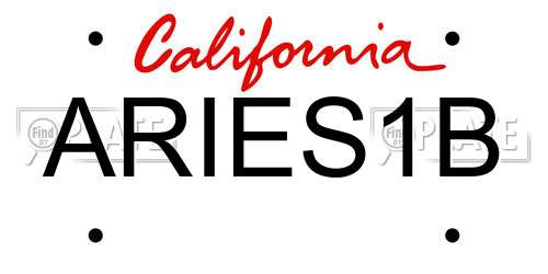 ARIES1B California License Plate