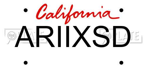 ARIIXSD California License Plate