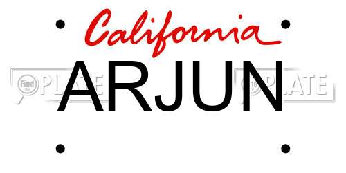 ARJUN California License Plate