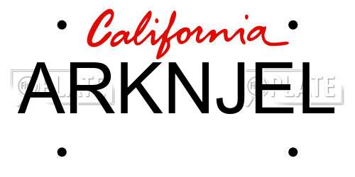 ARKNJEL California License Plate