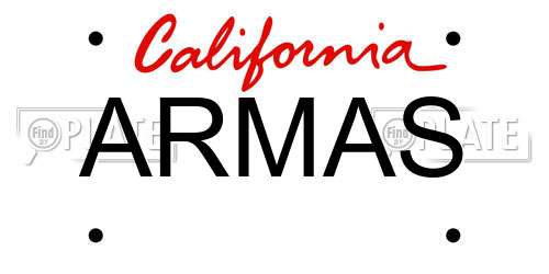 ARMAS California License Plate